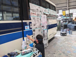 奥野自動車 塗装作業